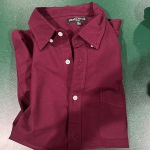 Maroon J Crew long sleeve button up.